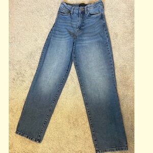 KENDALL + KYLIE High Rise Skater Women’s Blue Wide Leg Jeans Sz 0 / 24 Waist